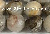 CSL160 15.5 inches 12mm faceted 

round sliver leaf jasper beads