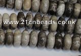 CSL19 15.5 inches 6*12mm rondelle silver leaf jasper beads wholesale