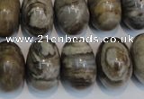 CSL20 15.5 inches 13*20mm rondelle silver leaf jasper beads wholesale