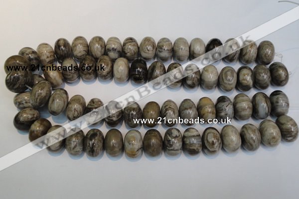 CSL20 15.5 inches 13*20mm rondelle silver leaf jasper beads wholesale