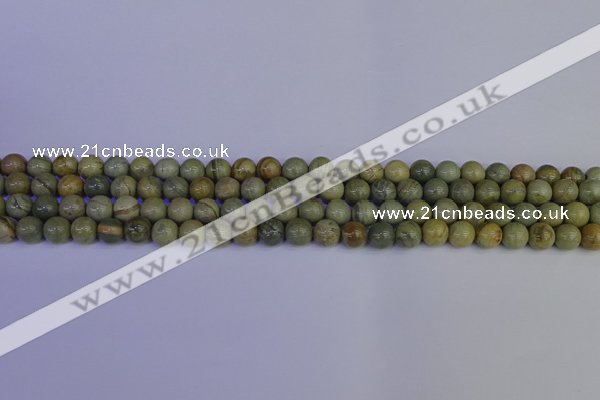 CSL200 15.5 inches 4mm round silver leaf jasper beads wholesale