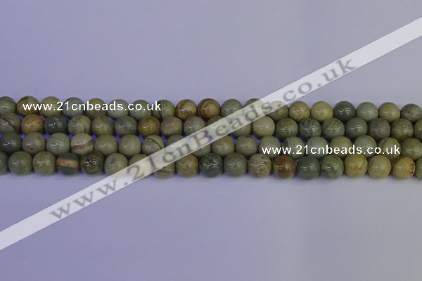 CSL202 15.5 inches 8mm round silver leaf jasper beads wholesale
