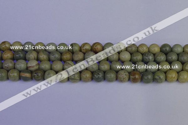 CSL203 15.5 inches 10mm round silver leaf jasper beads wholesale