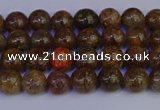 CSL220 15.5 inches 4mm round gold leaf jasper beads wholesale