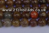 CSL221 15.5 inches 6mm round gold leaf jasper beads wholesale