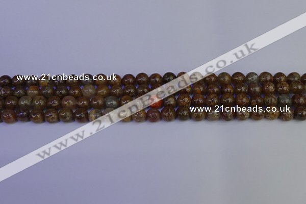 CSL221 15.5 inches 6mm round gold leaf jasper beads wholesale