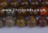 CSL223 15.5 inches 10mm round gold leaf jasper beads wholesale