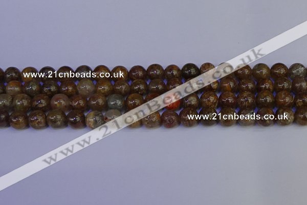 CSL223 15.5 inches 10mm round gold leaf jasper beads wholesale