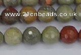 CSL232 15.5 inches 8mm faceted round silver leaf jasper beads