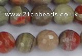 CSL234 15.5 inches 12mm faceted round silver leaf jasper beads