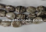 CSL40 15.5 inches 8*12mm oval silver leaf jasper beads wholesale