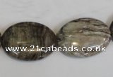 CSL45 15.5 inches 18*25mm oval silver leaf jasper beads wholesale