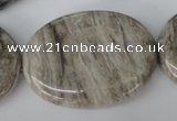 CSL48 15.5 inches 30*40mm oval silver leaf jasper beads wholesale