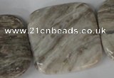 CSL59 15.5 inches 40*40mm square silver leaf jasper beads wholesale