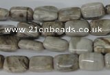 CSL65 15.5 inches 8*12mm rectangle silver leaf jasper beads wholesale