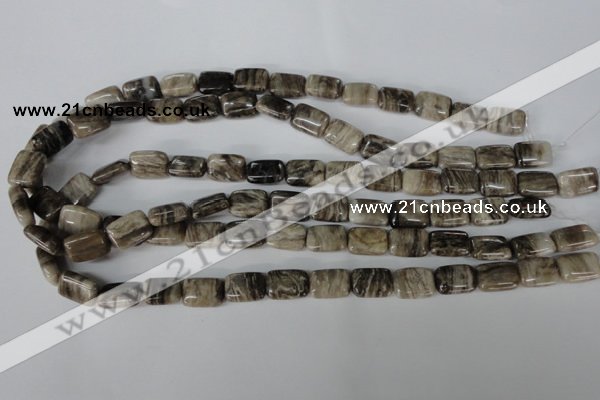 CSL66 15.5 inches 10*14mm rectangle silver leaf jasper beads wholesale