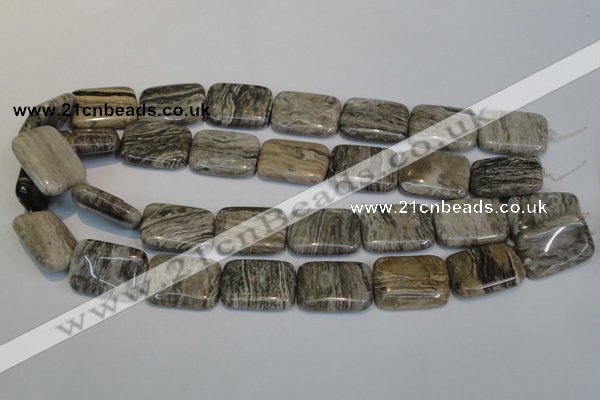 CSL70 15.5 inches 18*25mm rectangle silver leaf jasper beads wholesale