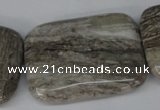 CSL72 15.5 inches 30*40mm rectangle silver leaf jasper beads wholesale