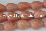 CSM11 15.5 inches 10*14mm teardrop salmon stone beads wholesale