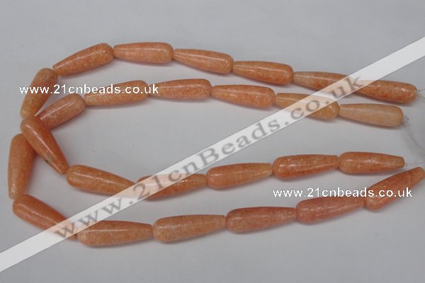 CSM15 15.5 inches 10*30mm teardrop salmon stone beads wholesale