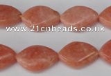 CSM25 15.5 inches 13*18mm twisted teardrop salmon stone beads wholesale