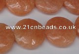 CSM30 15.5 inches 20mm flat round salmon stone beads wholesale