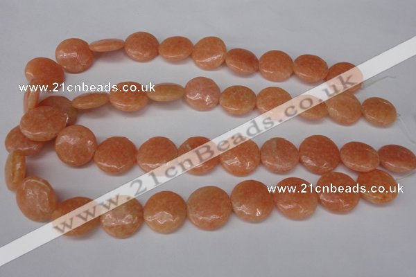 CSM30 15.5 inches 20mm flat round salmon stone beads wholesale