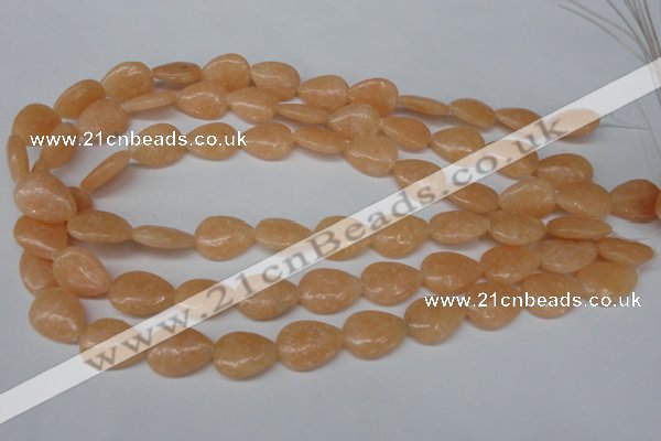 CSM45 15.5 inches 13*18mm flat teardrop salmon stone beads wholesale