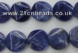 CSO03 15.5 inches 15mm faceted coin A grade sodalite beads