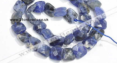 CSO05 15.5 inches A grade 8mm faceted square sodalite beads