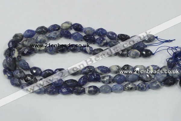 CSO101 15.5 inches 10*14mm faceted nugget sodalite gemstone beads