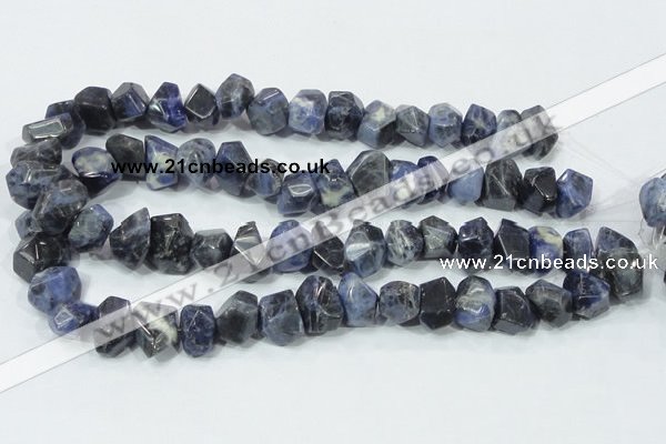 CSO103 15.5 inches 13*18mm faceted nugget sodalite gemstone beads