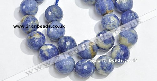 CSO17 6mm faceted round AB grade sodalite beads wholesale