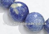 CSO23 AB grade 20mm faceted round sodalite beads wholesale