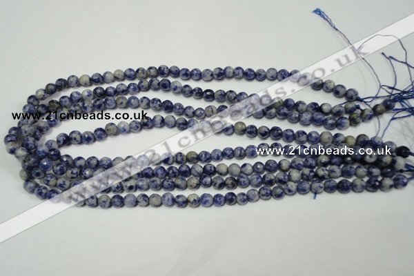 CSO301 15.5 inches 6mm faceted round Brazilian sodalite beads