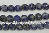 CSO302 15.5 inches 8mm faceted round Brazilian sodalite beads