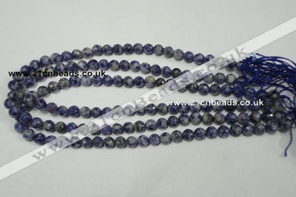 CSO302 15.5 inches 8mm faceted round Brazilian sodalite beads