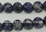 CSO304 15.5 inches 12mm faceted round Brazilian sodalite beads