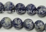 CSO305 15.5 inches 14mm faceted round Brazilian sodalite beads