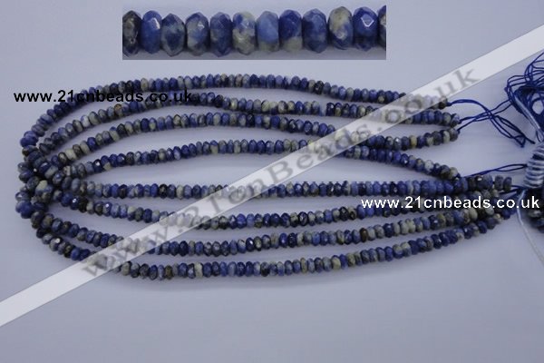 CSO31 15.5 inches 3*6mm faceted rondelle sodalite gemstone beads