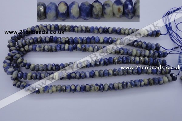 CSO33 15.5 inches 5*10mm faceted rondelle sodalite gemstone beads