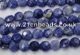 CSO35 15.5 inches 6mm faceted coin sodalite gemstone beads