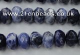 CSO353 15.5 inches 8*12mm faceted rondelle natural sodalite beads