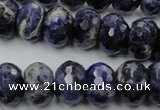 CSO355 15.5 inches 10*16mm faceted rondelle natural sodalite beads