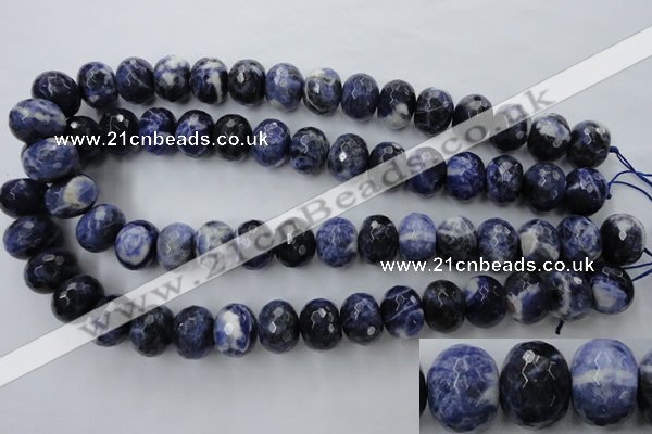 CSO356 15.5 inches 12*16mm faceted rondelle natural sodalite beads