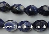 CSO368 15.5 inches 12*16mm faceted nuggets natural sodalite beads