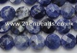 CSO37 15.5 inches 10mm faceted coin sodalite gemstone beads