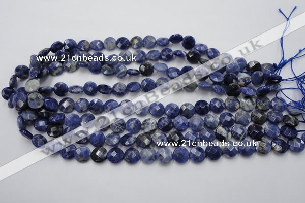 CSO37 15.5 inches 10mm faceted coin sodalite gemstone beads