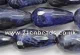 CSO38 15.5 inches 12*24mm faceted teardrop sodalite gemstone beads