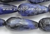 CSO39 15.5 inches 10*30mm faceted teardrop sodalite gemstone beads